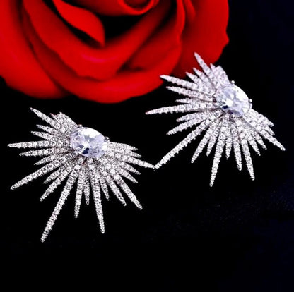 Rae Silver Zirconia Bridal Earrings