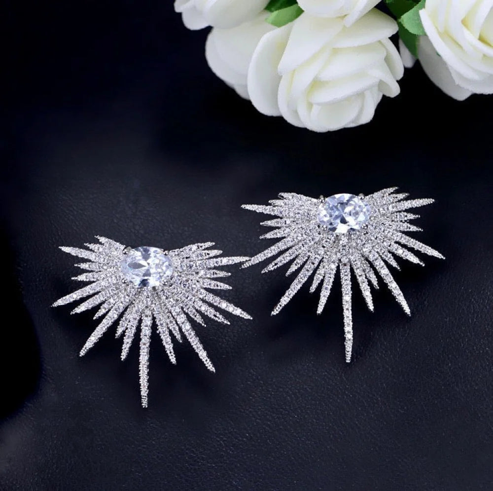 Rae Silver Zirconia Bridal Earrings