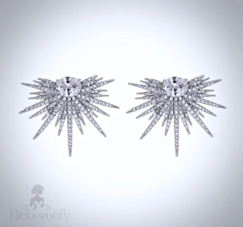 Rae Silver Zirconia Bridal Earrings