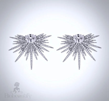 Rae Silver Zirconia Bridal Earrings