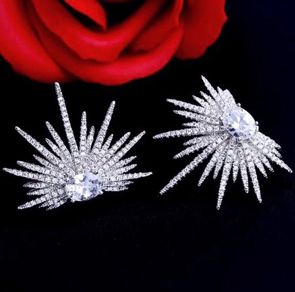 Rae Silver Zirconia Bridal Earrings