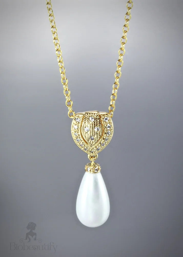 Rania Pearl Wedding Necklace - Gold And Silver Options Available