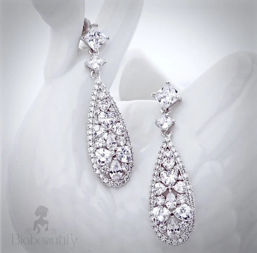 Raquel Cubic Zirconia Wedding Earrings