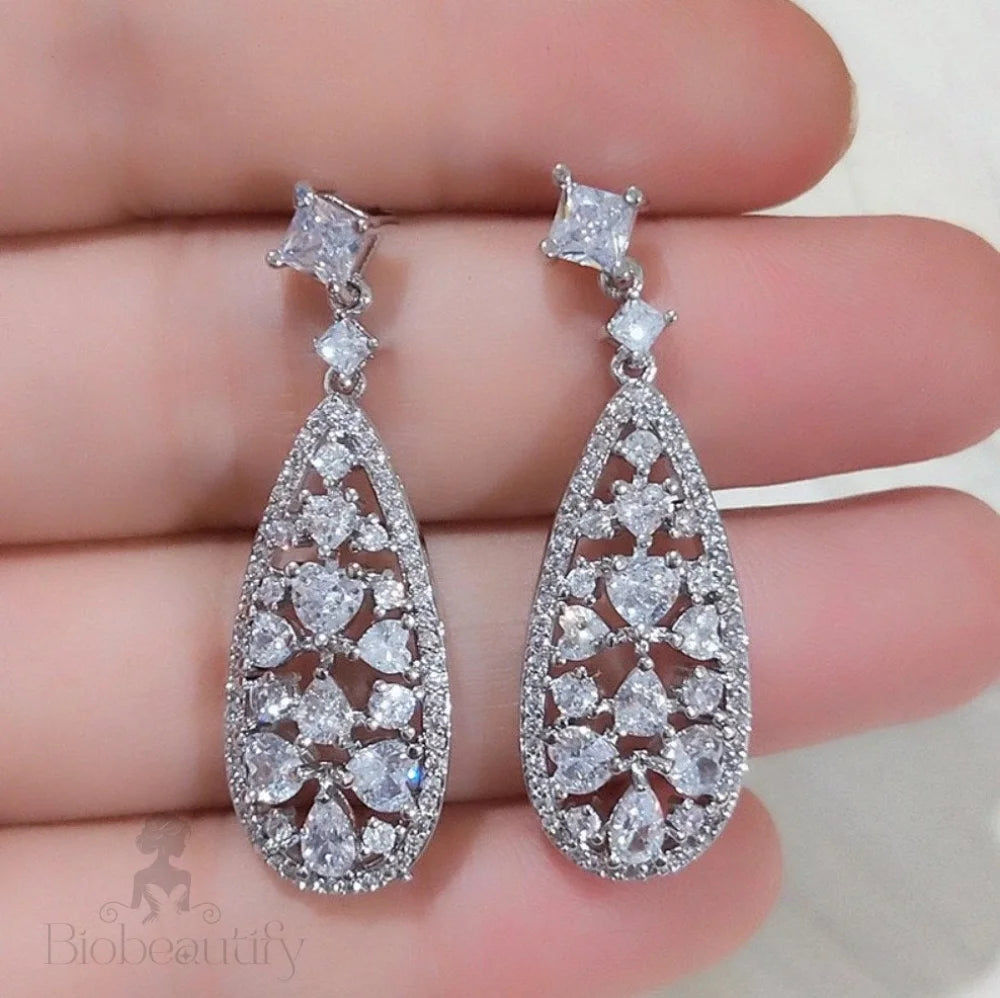 Raquel Cubic Zirconia Wedding Earrings