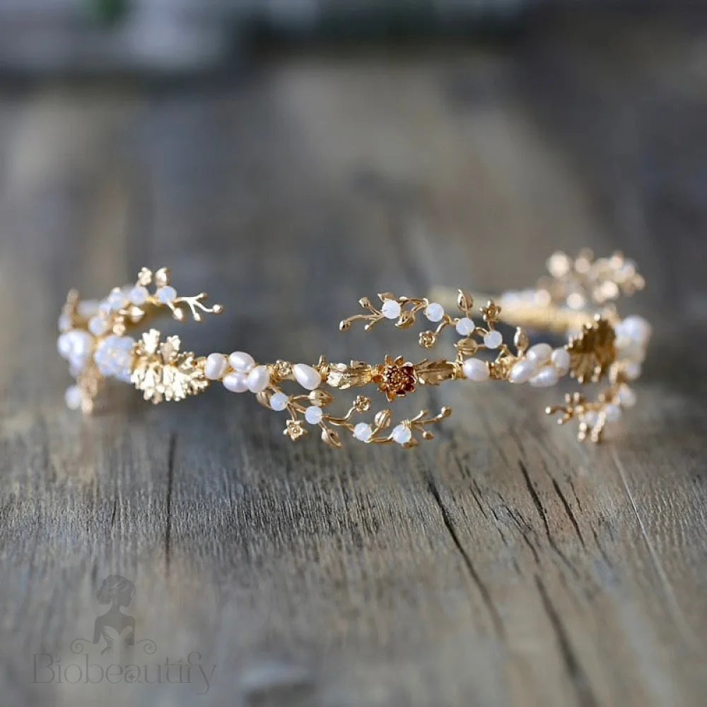 Reatta Opal Freshwater Pearl Bridal Headband