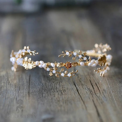 Reatta Opal Freshwater Pearl Bridal Headband