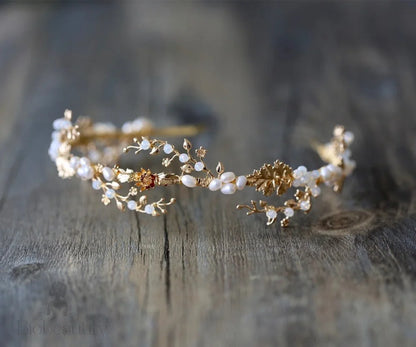 Reatta Opal Freshwater Pearl Bridal Headband