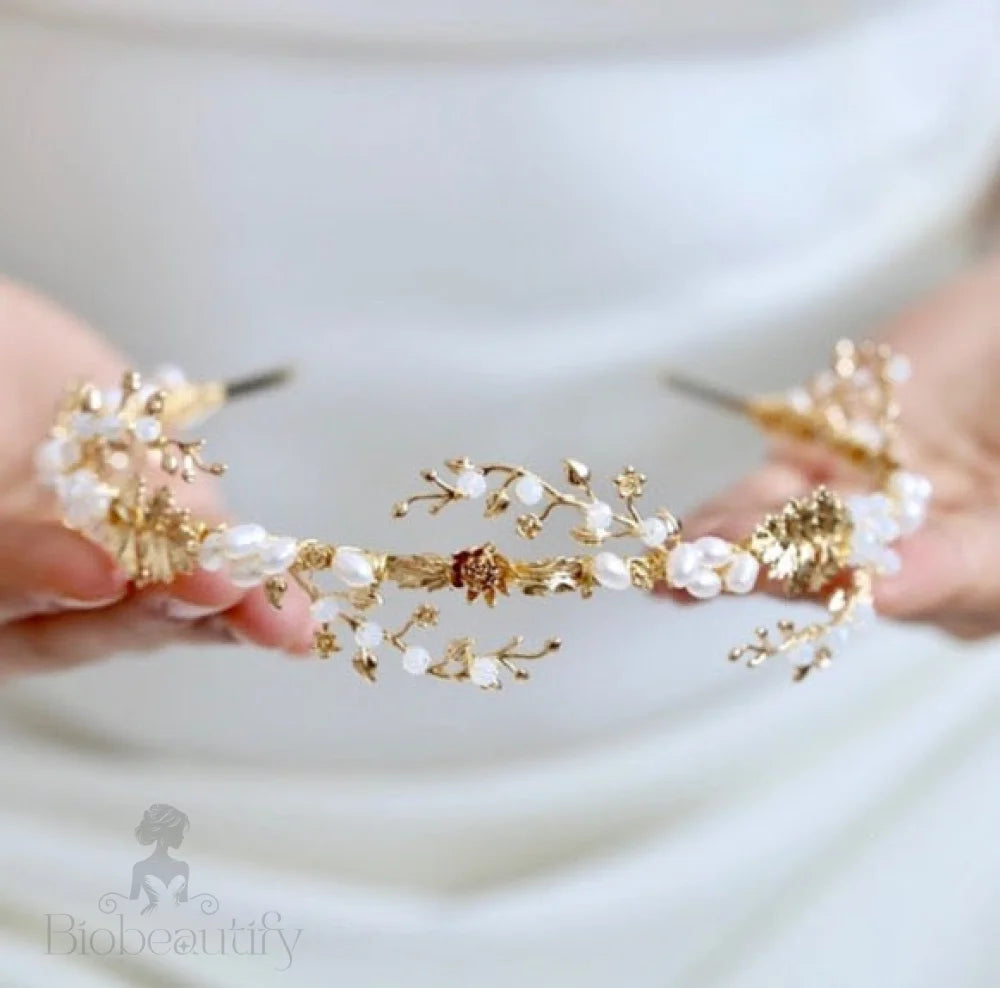 Reatta Opal Freshwater Pearl Bridal Headband