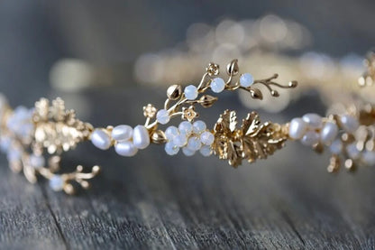 Reatta Opal Freshwater Pearl Bridal Headband