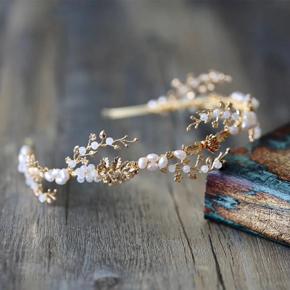 Reatta Opal Freshwater Pearl Bridal Headband