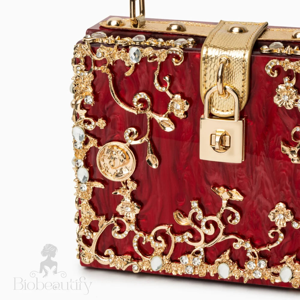 Red Acrylic Box Handbag