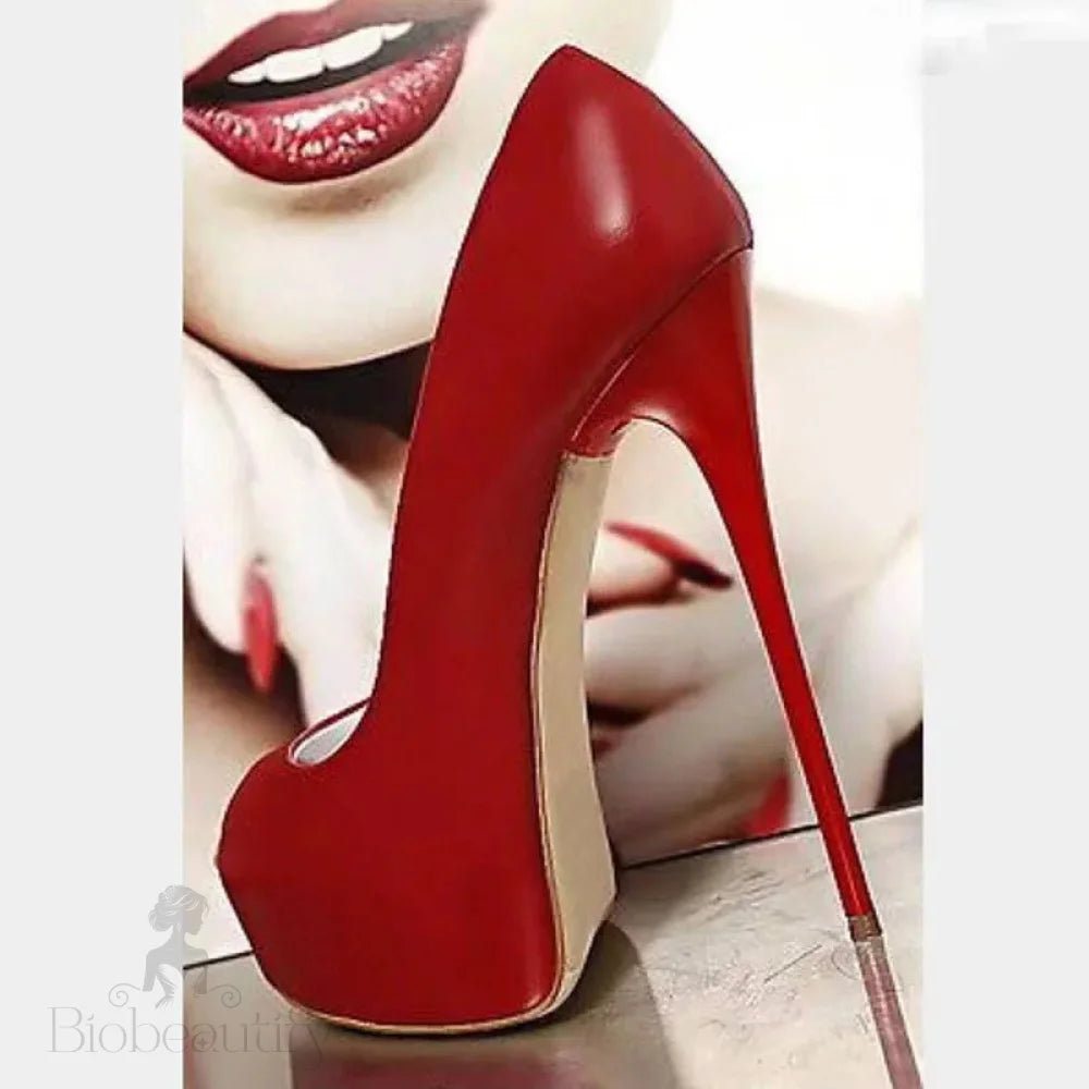 Red Platform Sandals High Heels For Women