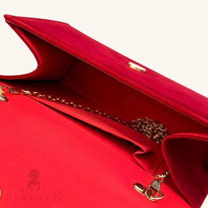 Red Velvet Handbag By Priscilla