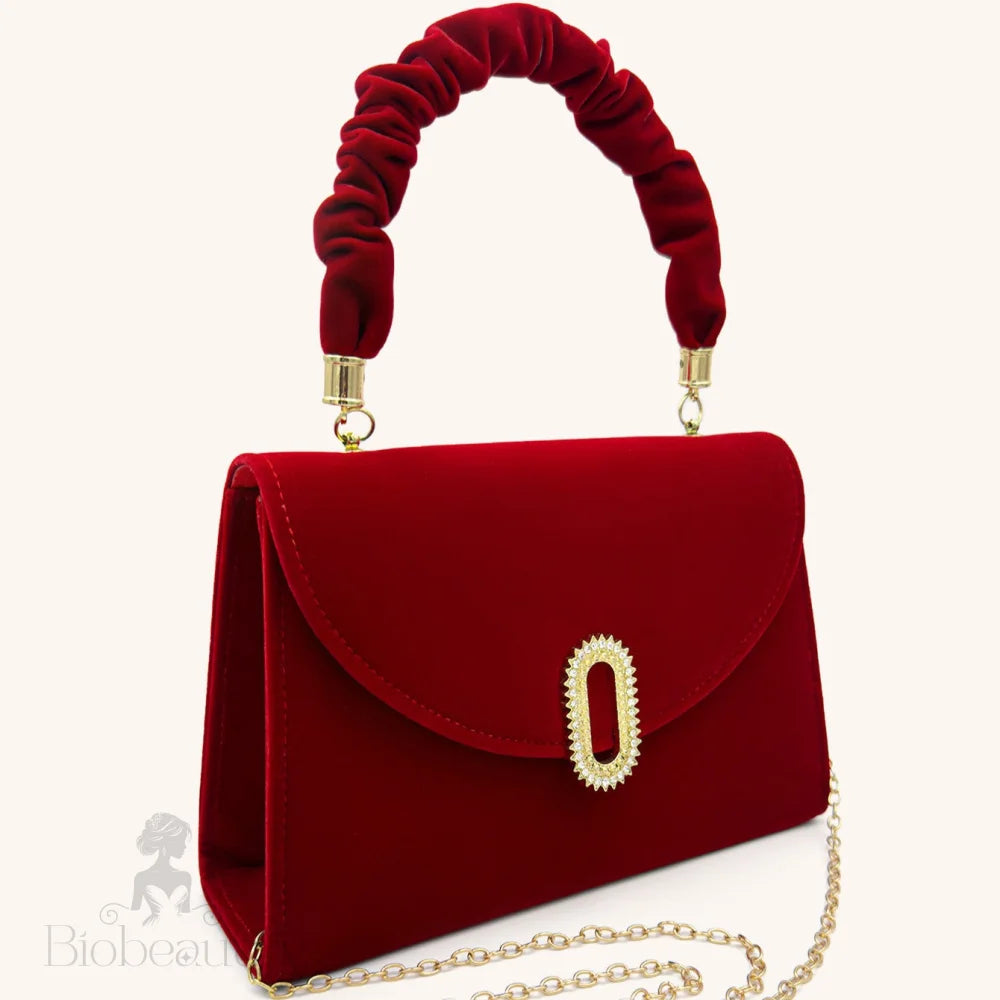 Red Velvet Handbag By Priscilla