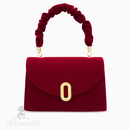 Red Velvet Handbag By Priscilla