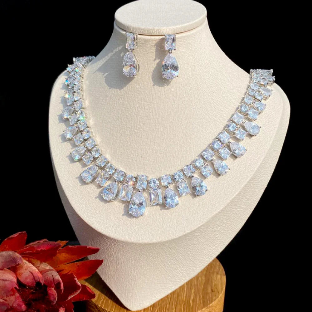 Regina Silver Cz Bridal Jewelry Set