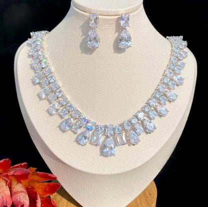 Regina Silver Cz Bridal Jewelry Set