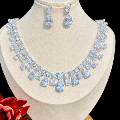 Regina Silver Cz Bridal Jewelry Set