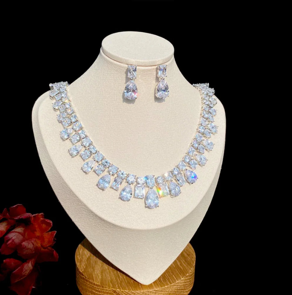 Regina Silver Cz Bridal Jewelry Set