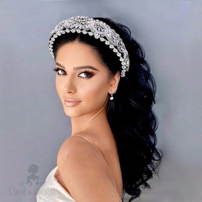 Reina Royal Austrian Crystal And Pearl Bridal Headband Tiara