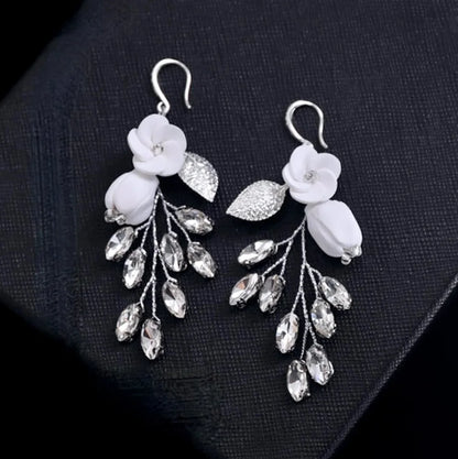 Remy Boho Ceramic Floral Bridal Earrings