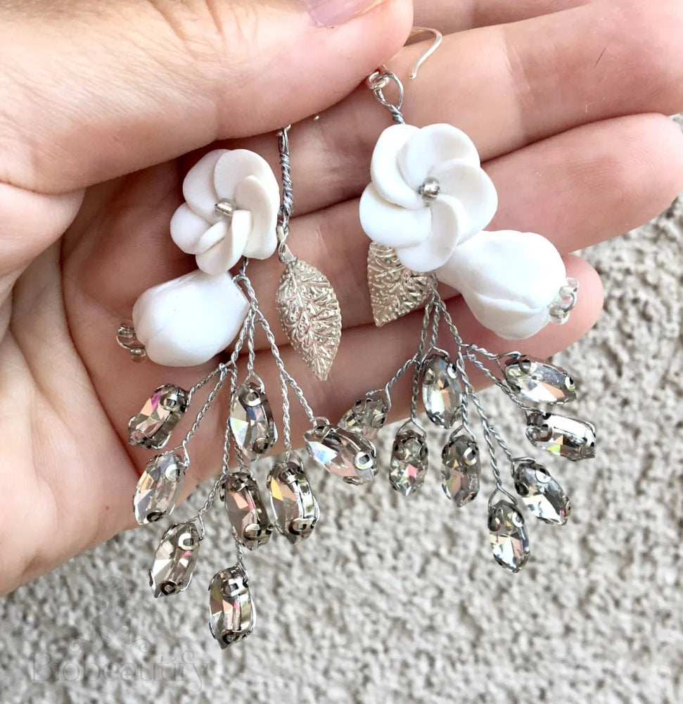 Remy Boho Ceramic Floral Bridal Earrings