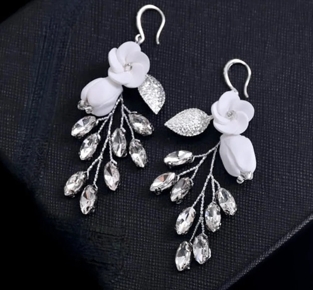 Remy Boho Ceramic Floral Bridal Earrings