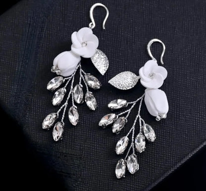 Remy Boho Ceramic Floral Bridal Earrings