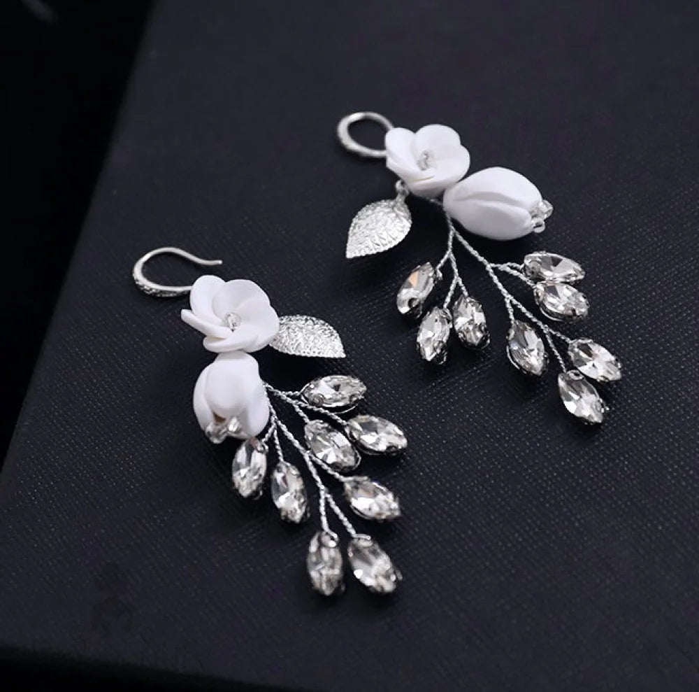 Remy Boho Ceramic Floral Bridal Earrings