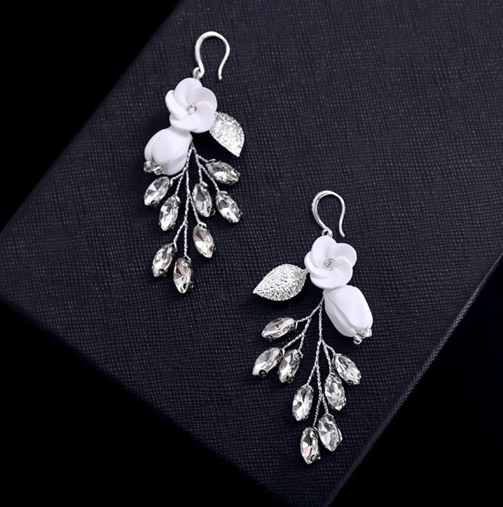 Remy Boho Ceramic Floral Bridal Earrings