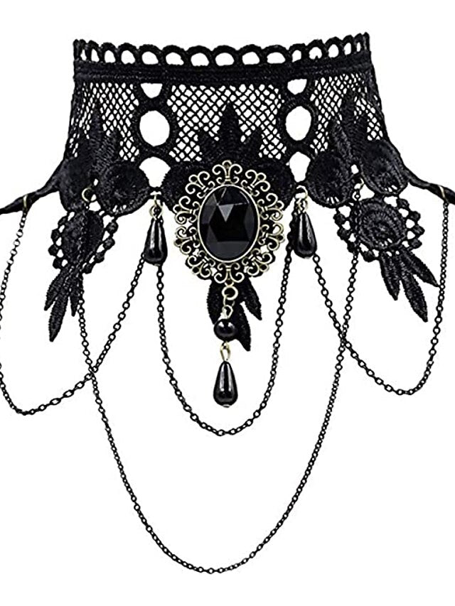 Lace Tattoo Choker Necklace Punk Fashion Jewelry For Women And Girls Vintage Gothic Style With