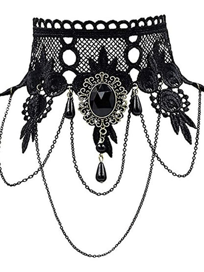 Lace Tattoo Choker Necklace Punk Fashion Jewelry For Women And Girls Vintage Gothic Style With