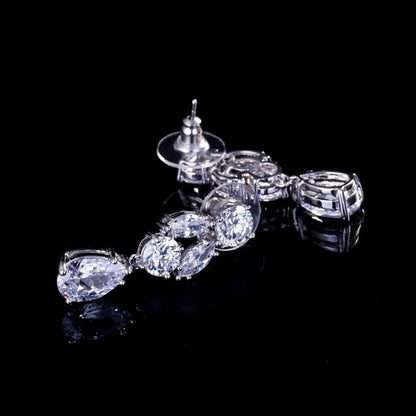 Rhiannon Silver Bridal Jewelry Set With Cubic Zirconia