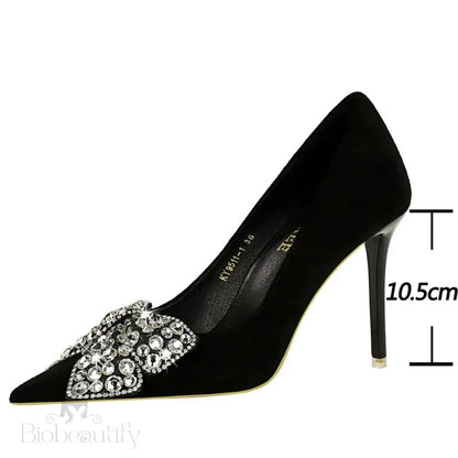 Rhinestone Bowknot High Heel Party Pumps For Women