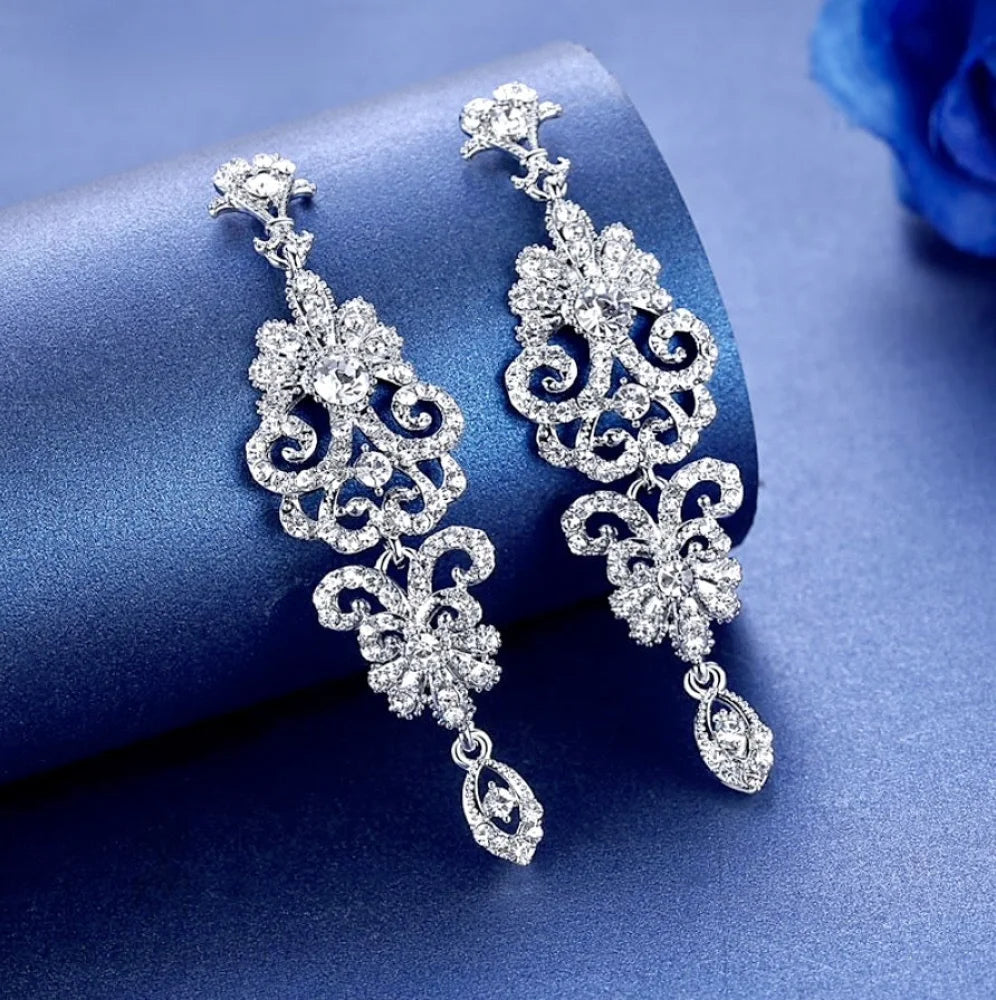 Rhinestone Bridal Earrings - Jean