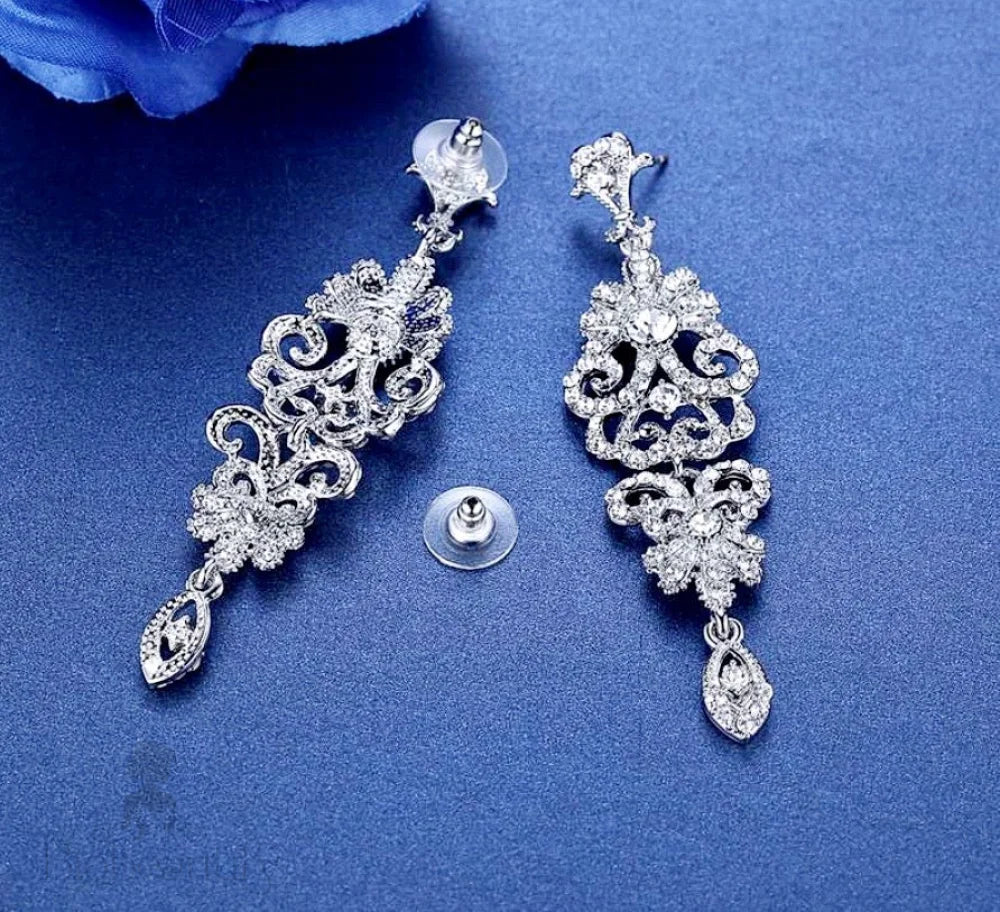 Rhinestone Bridal Earrings - Jean