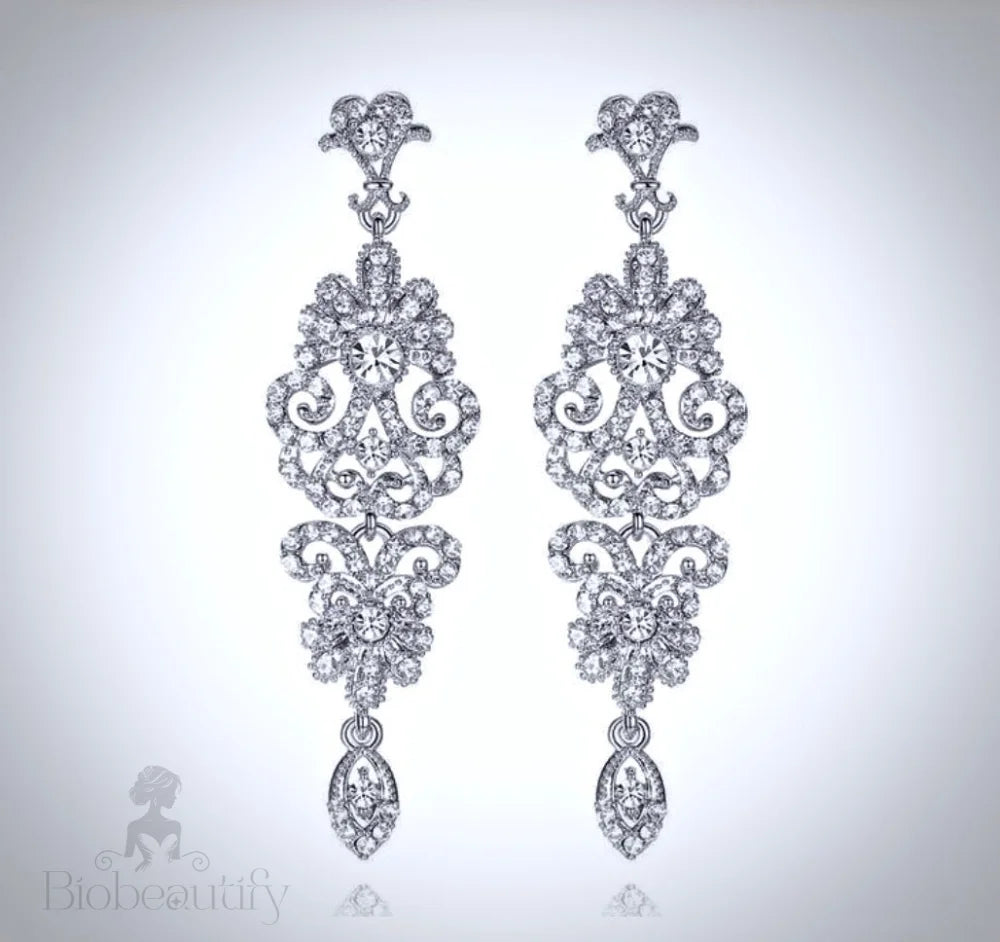 Rhinestone Bridal Earrings - Jean