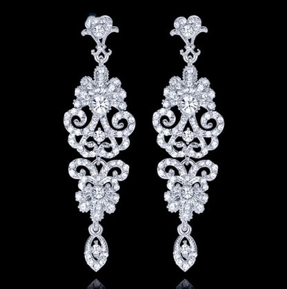 Rhinestone Bridal Earrings - Jean