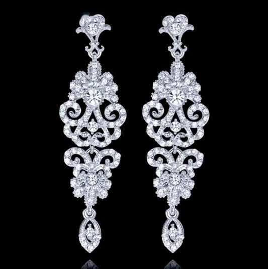 Rhinestone Bridal Earrings - Jean