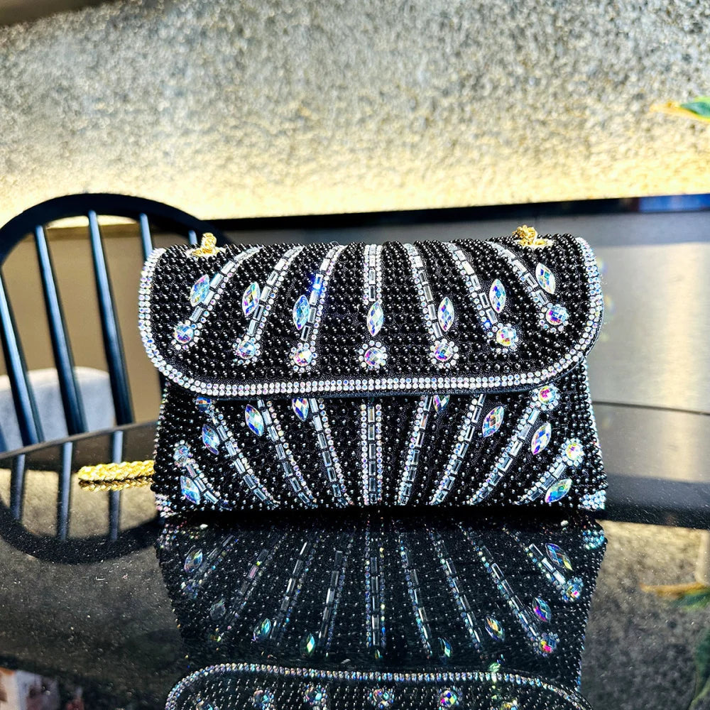 Rhinestone Clutch Bag By Luciana