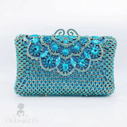 Rhinestone-Embellished Venus Clutch Bag