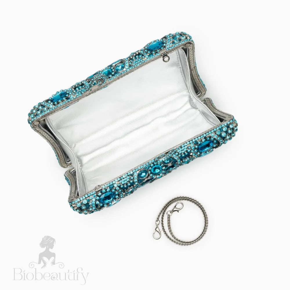 Rhinestone-Embellished Venus Clutch Bag