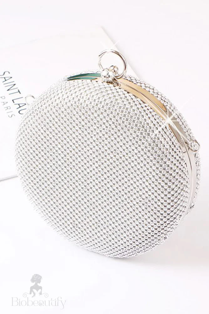 Rhinestone Round Evening Party Bag