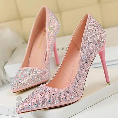 Rhinestone Stiletto Heel Wedding Pumps Fashion Shoes For Women