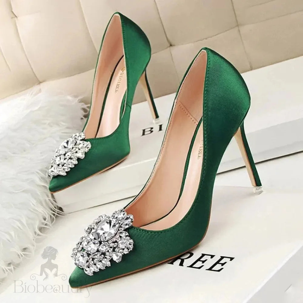 Rhinestone Stiletto Women Pumps - Sexy High Heels For Weddings