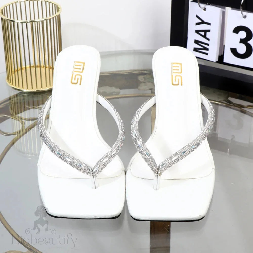 Rhinestone Toe-Clip Stiletto High Heels For Women’s Summer Wear