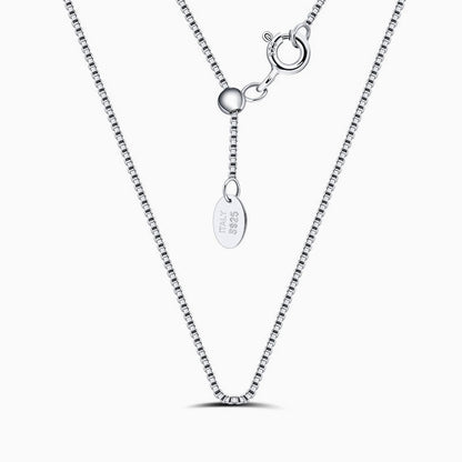Rhodium Plated 0.6Mm Box Link 18 Inch Sterling Silver Chain Necklace / One Size