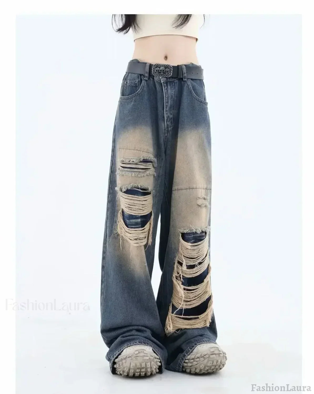 Ripped Y2K Halloween Pants Blue / M