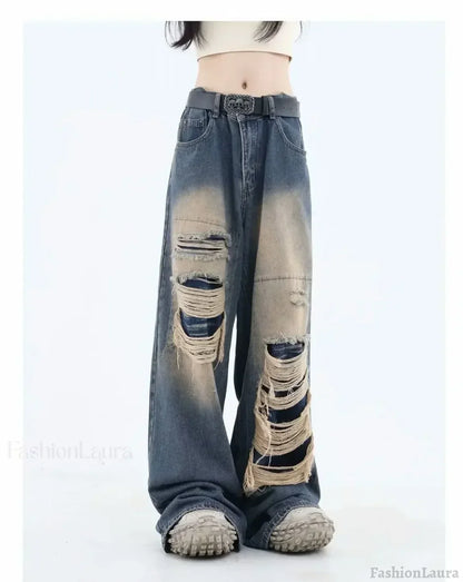 Ripped Y2K Halloween Pants Blue / M