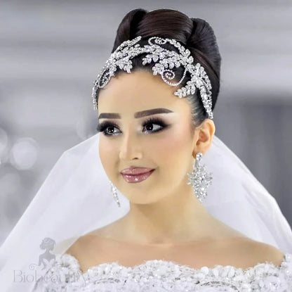 Rivera Silver Crystal Bridal Headdress